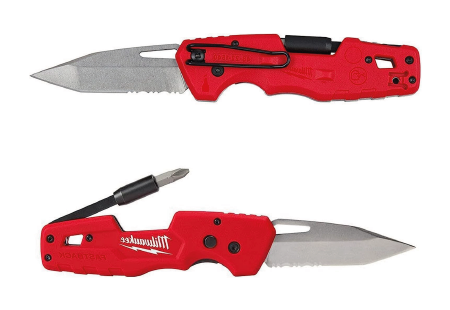 Milwaukee FASTBACK Folding Utility Knife w/Blade Multifunctionality, Red-black